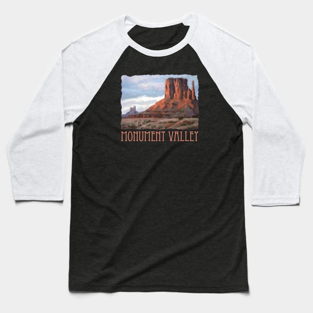 Monument Valley, Arizona & Utah, scenic mountain colorful landscape souvenir design Baseball T-Shirt by jdunster